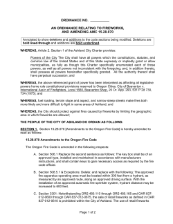 an ordinance relating to fireworks, and amending