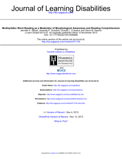 Journal of Learning Disabilities