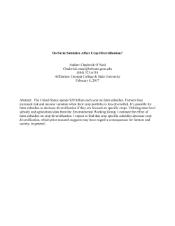 Do Farm Subsidies Affect Crop Diversification?
