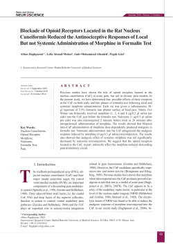 Blockade of Opioid Receptors Located in the Rat Nucleus