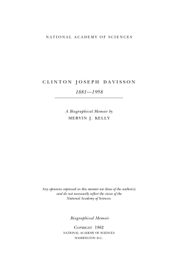 clinton joseph davisson - National Academy of Sciences