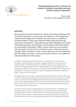 Understanding the role of critical and creative thinking