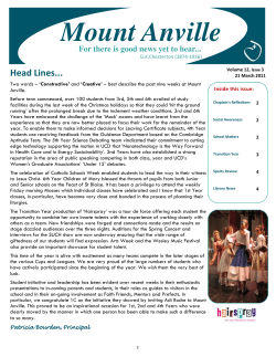 Newsletter Spring 2011 - Mount Anville Secondary School