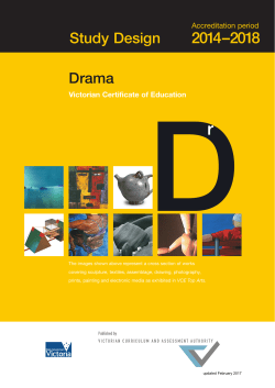 Drama Victorian Certificate of Education Study Design