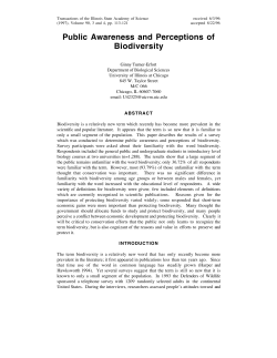 Public Awareness and Perceptions of Biodiversity