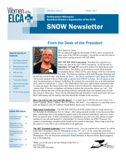 SNOW Newsletter - Trinity Lutheran Church