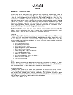 Armani Hotel Dubai Fact Sheet