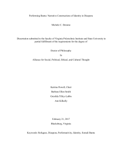Performing Bantu: Narrative Constructions of Identity in Diaspora