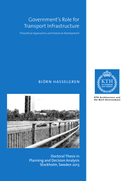 Government`s Role for Transport Infrastructure