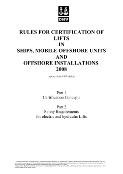 DNV Rules for Certification of Lifts