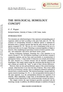 The Biological Homology Concept