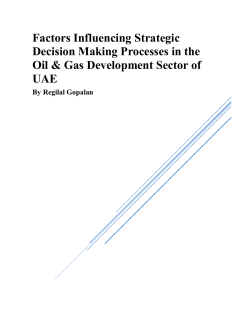 Factors Influencing Strategic Decision Making Processes