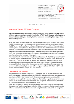 Next stop: Vienna ITS World Congress