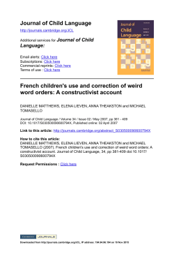 French children`s use and correction of weird word orders: A