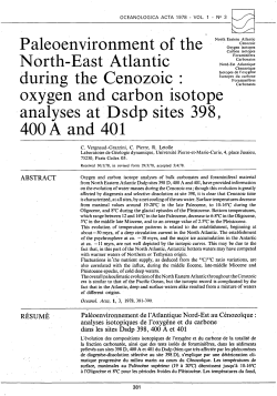 Paleoenvironement of the North-East Atlantic during the Cenozoic