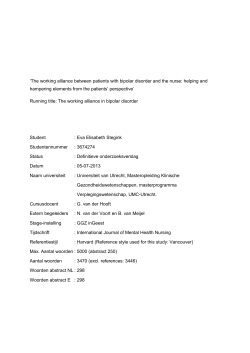 `The working alliance between patients with bipolar disorder and the