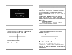 Torque Rotational Dynamics Problem