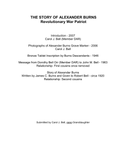 Alexander Burns, Revolutionary War Patriot