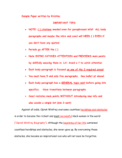 Sample Paper written by Kristina IMPORTANT TIPS: &bull; NOTE