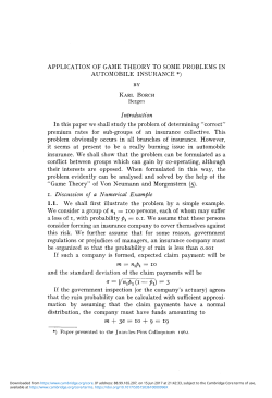 APPLICATION OF GAME THEORY TO SOME PROBLEMS IN