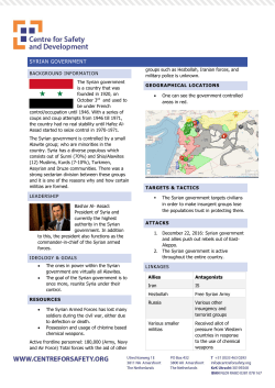 syrian government - Centre for Safety and Development