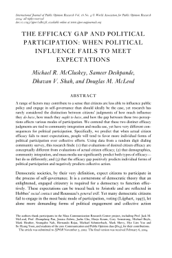 THE EFFICACY GAP AND POLITICAL PARTICIPATION