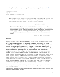 Interdisciplinary Learning - Project Zero