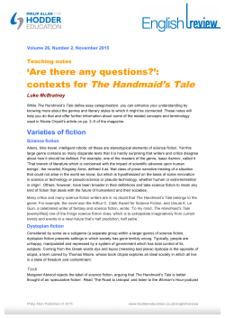 contexts for The Handmaid`s Tale