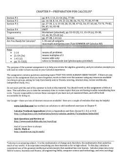Info Letter and Assignment - MOOR Math