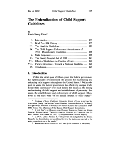 The Federalization of Child Support Guidelines