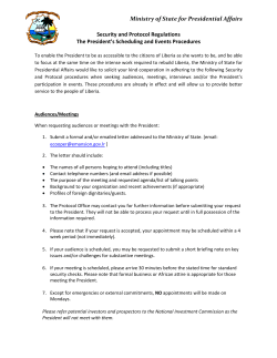 Scheduling and Events Procedures for the President