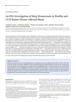 An EEG Investigation of Sleep Homeostasis in Healthy and CLN5
