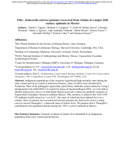 Salmonella enterica genomes recovered from victims of a