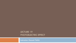 lecture 19 photoelectric effect