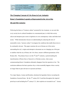 The Changing Concept of Urbs Roma in Late Antiquity