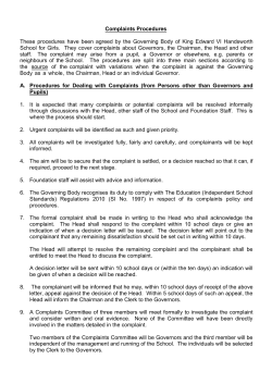 Complaints Procedure - King Edward VI Handsworth School