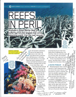 "Reefs in Peril" Teacher Edition