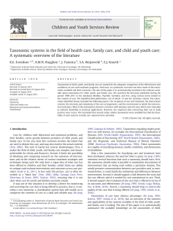 Taxonomic systems in the field of health care, family care, and