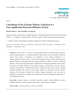 Calculation of the Entropy Balance Equation in a Non