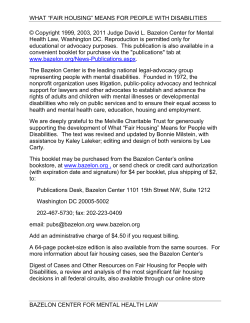 "Fair Housing" Means For People With Disabilities