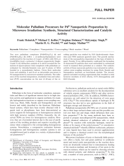 FULL PAPER Molecular Palladium Precursors for Pd0 Nanoparticle