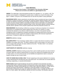 Lean Glossary - Tauber Institute for Global Operations