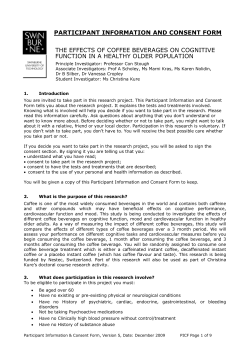participant information and consent form the effects of coffee
