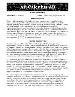 AP Calculus AB - Eagle County Schools