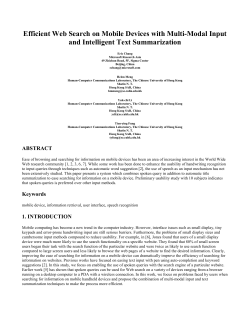 Efficient Web Search on Mobile Devices with Multi