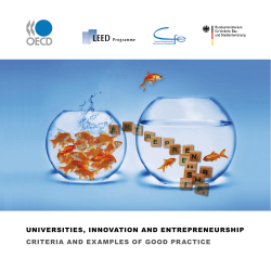 universities, innovation and entrepreneurship criteria