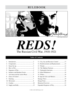 The Russian Civil War, 9 8- 92 RULEBOOK