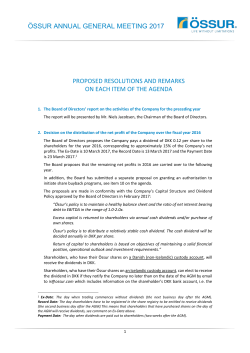 &ouml;ssur annual general meeting 2017 proposed resolutions