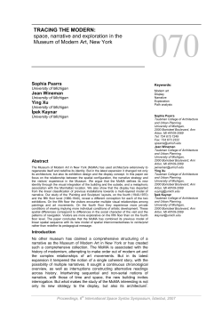 TRACING THE MODERN: space, narrative and exploration in the