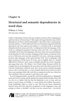 Structural and semantic dependencies in word class